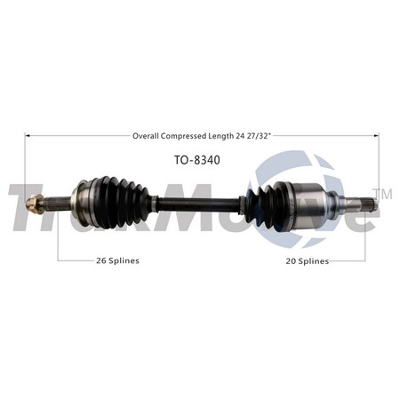 Surtrack Axle Cv Axle Shaft, To-8340 TO-8340